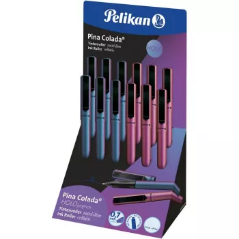 Pelikan Pina Colada Holo Rotulador de tinta - Expositor con 12 unidades, laca metálica holográfica, tinta azul medio 300007994