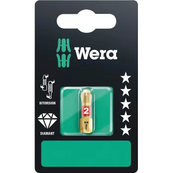 Wera 851/1 BDC SB Punta Phillips PH 2 x 25 mm BiTorsion con recubrimiento de diamante 05073335001