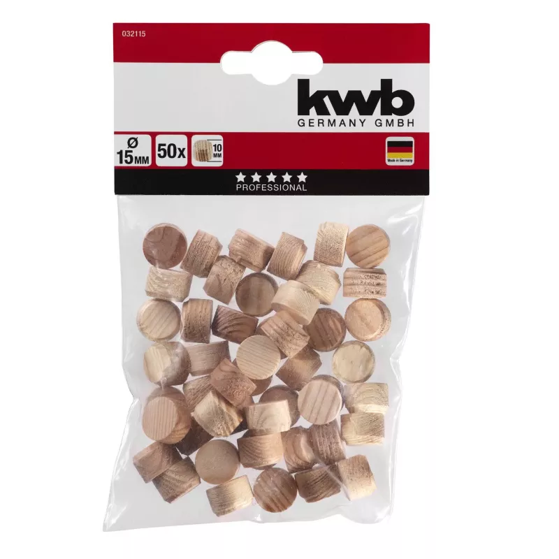 kwb Placas cónicas 15 mm, blancas, 50 unidades 032115