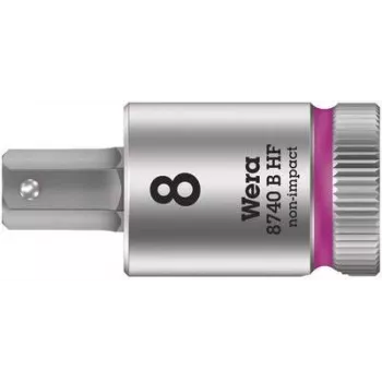 Wera Zyklop 8740 B HF llave de vaso de 6 caras interiores de 3/8 de pulgada, 8 mm, con función de retención 05003039001