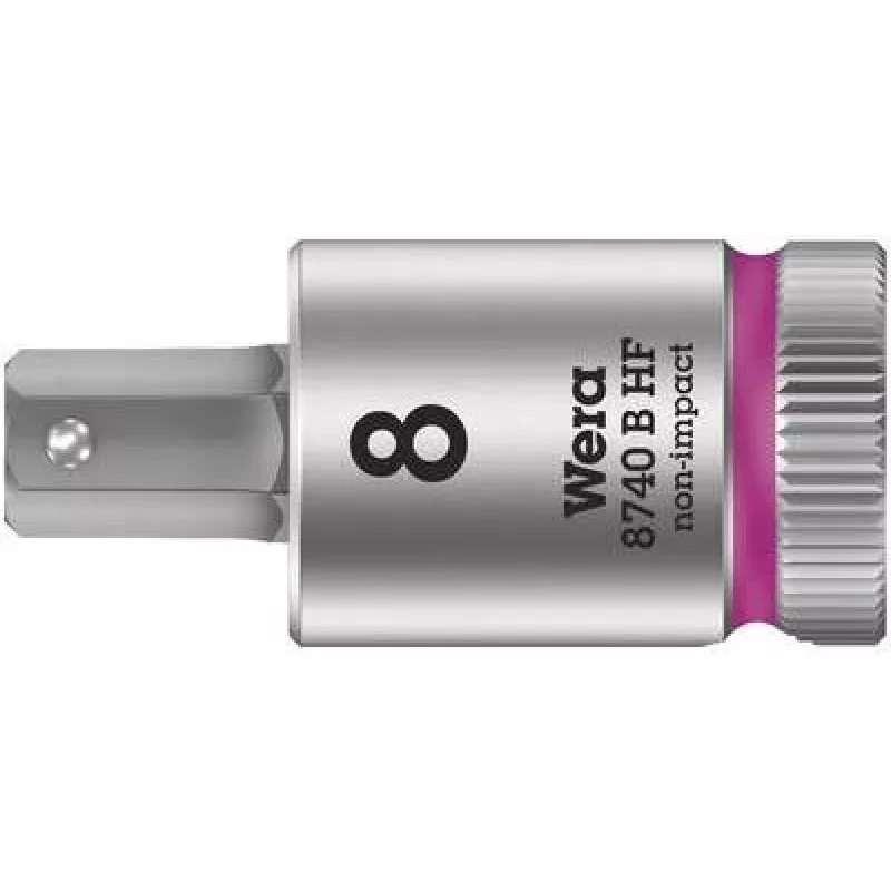 Wera Zyklop 8740 B HF llave de vaso de 6 caras interiores de 3/8 de pulgada, 8 mm, con función de retención 05003039001