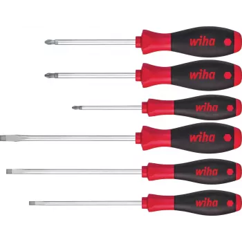 Wiha SoftFinish Set de destornilladores, 6 piezas, plano/Phillips/Pozidriv, 26113