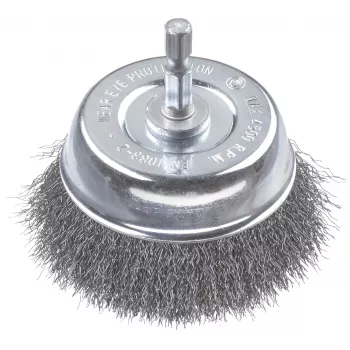 kwb Cepillo de alambre de vaso 75 mm, acero ondulado 0,2 mm, vástago 6 mm para metal y piedra 606310