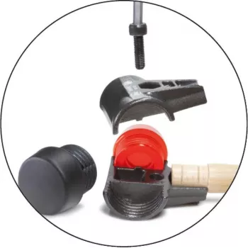Wiha 26582 Martillo Safety-Soft-Face, caras negras/blancas, 3000 g, mango de nogal