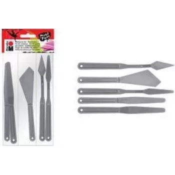 Marabu set de espátulas para mezclar, plástico, 5 piezas, para pinturas pastosas, pastas de textura, pinturas acrílicas, óleos, geles 0173000000031