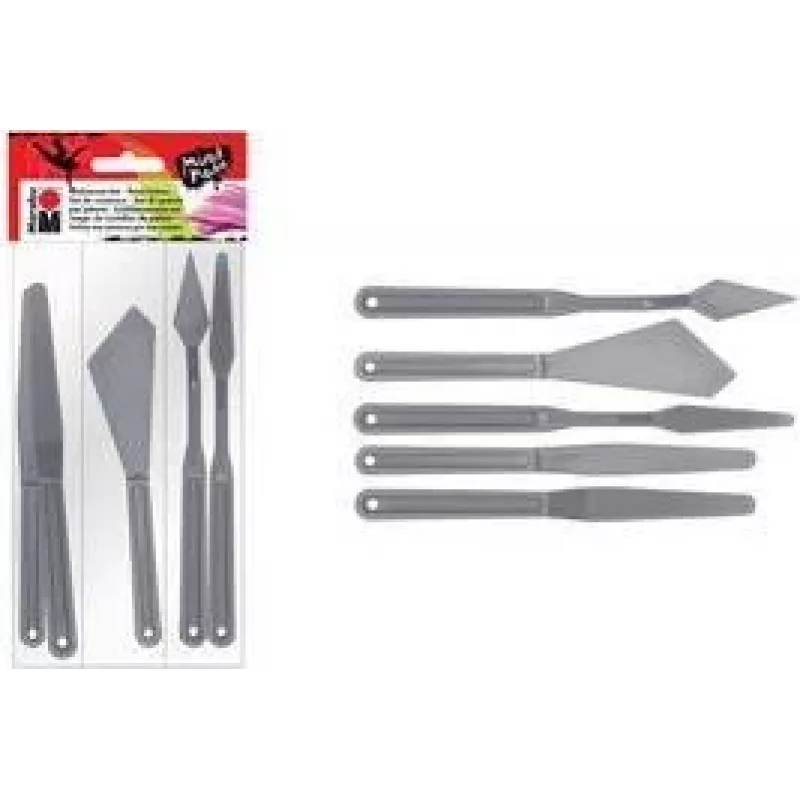 Marabu set de espátulas para mezclar, plástico, 5 piezas, para pinturas pastosas, pastas de textura, pinturas acrílicas, óleos, geles 0173000000031