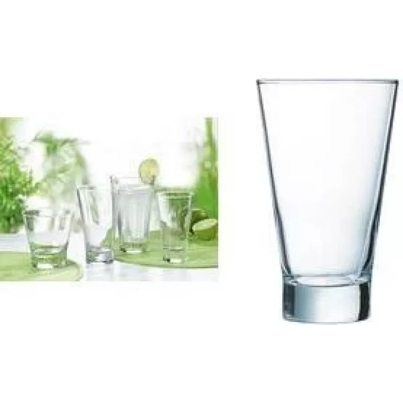 Esmeyer Arcoroc Shetland vaso de agua, 350 ml, vidrio, apto para lavavajillas, base gruesa, 1 unidad 410-343