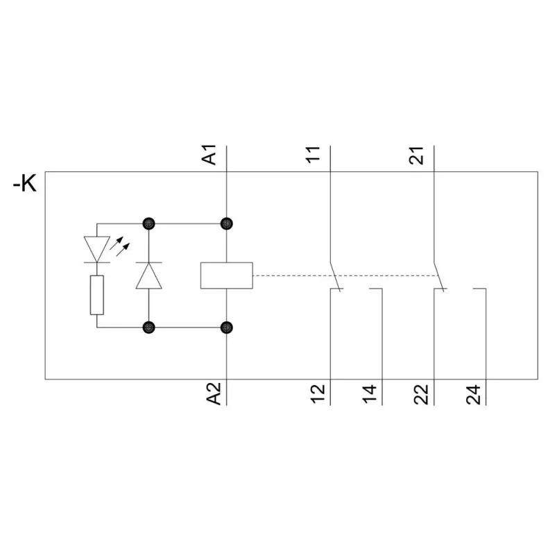 SIEMENS LZS:RT4A4L24 relé enchufable 4PDT 24VDC 2W con LED