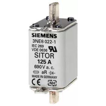 Siemens cartucho fusible NH 160 A, tamaño 00, gG, 500 V AC/250 V DC, contactos de cuchilla, indicador frontal 3NE8 024-1