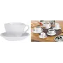 Esmeyer BISTRO juego de tazas de café con leche, 6 piezas, porcelana blanca, asa redonda, 76 mm de altura, 220 ml 433-254