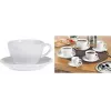 Esmeyer BISTRO juego de tazas de café con leche, 6 piezas, porcelana blanca, asa redonda, 76 mm de altura, 220 ml 433-254