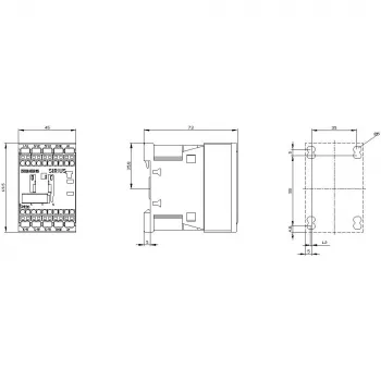 Siemens SIRIUS 3RT2 contactor de potencia 3RT2018-2AP02, tripolar, 18 A, bobina 24 V AC, bornes de tornillo