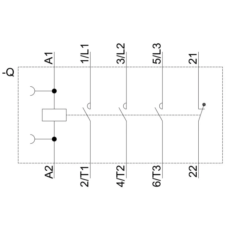 Siemens SIRIUS 3RT2 contactor de potencia 3RT2018-2AP02, tripolar, 18 A, bobina 24 V AC, bornes de tornillo