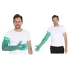 HYGOSTAR SOFTLINE LONG PLUS Guantes desechables de LDPE, verdes, talla única, puño elástico en el brazo, lisos y suaves, 1 ud. 2621