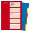 HERLITZ Separador de plástico A4, 10 partes, en blanco, colores surtidos, PP 0,12 mm, perforación múltiple, con portada (10715415)