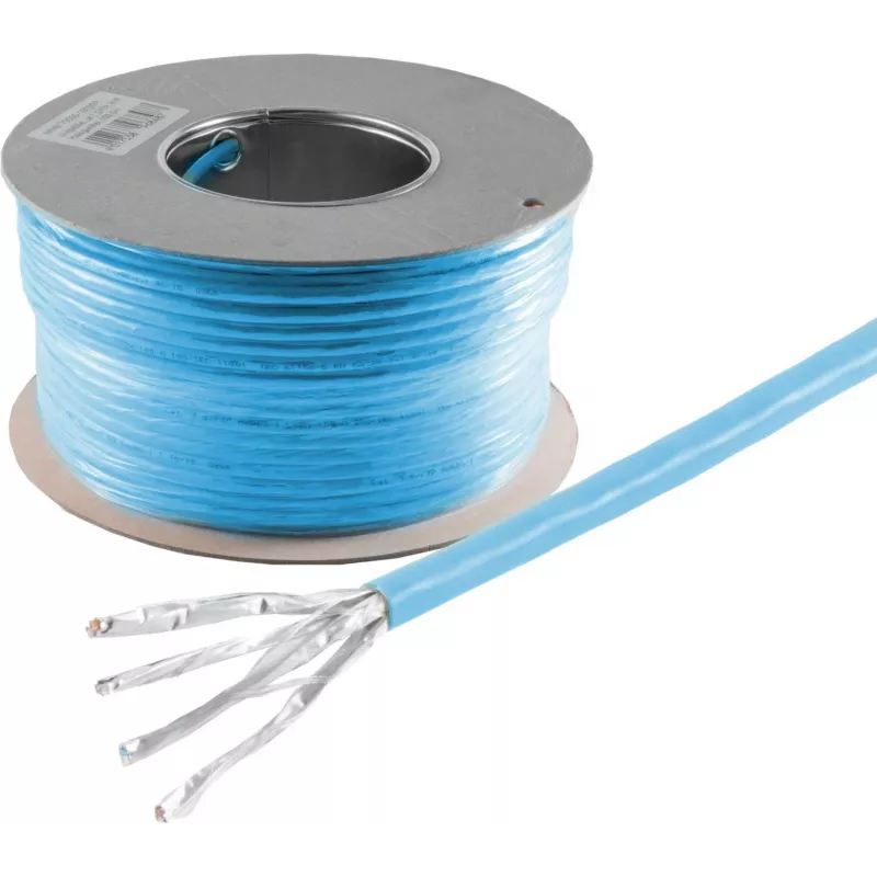 HELOS Cable de instalación Cat 8.1 S/FTP PiMF, LSZH, azul, anillo de 100 m