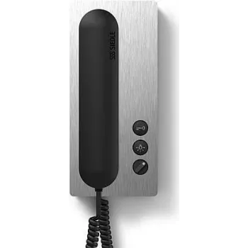 Siedle HTA 811-0 E/S Auricular de portero - negro con elementos de diseño de acero inoxidable 200041543-00