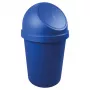 helit papelera redonda con tapa basculante, 45 litros, azul, polipropileno, Ø400 mm x H700 mm (H2401334)