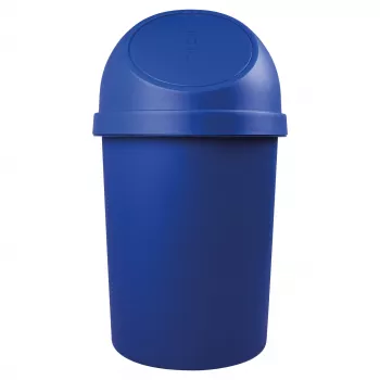 helit papelera redonda con tapa basculante, 45 litros, azul, polipropileno, Ø400 mm x H700 mm (H2401334)