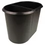 HELIT the double papelera, ovalada, 20 L, negra, PE, sin tapa, parte 1 (H6103795)