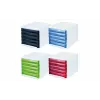 HELIT H6129498 cajonera, 5 cajones, gris claro/negro, poliestireno/ABS, apilable