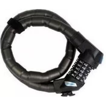 FISCHER candado de cadena articulado para bicicleta 900 mm, eslabones de acero templado de 24 mm, negro con soporte de cuadro 85860