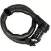 FISCHER candado de cadena articulado para bicicleta 900 mm, eslabones de acero templado de 24 mm, negro con soporte de cuadro 85860