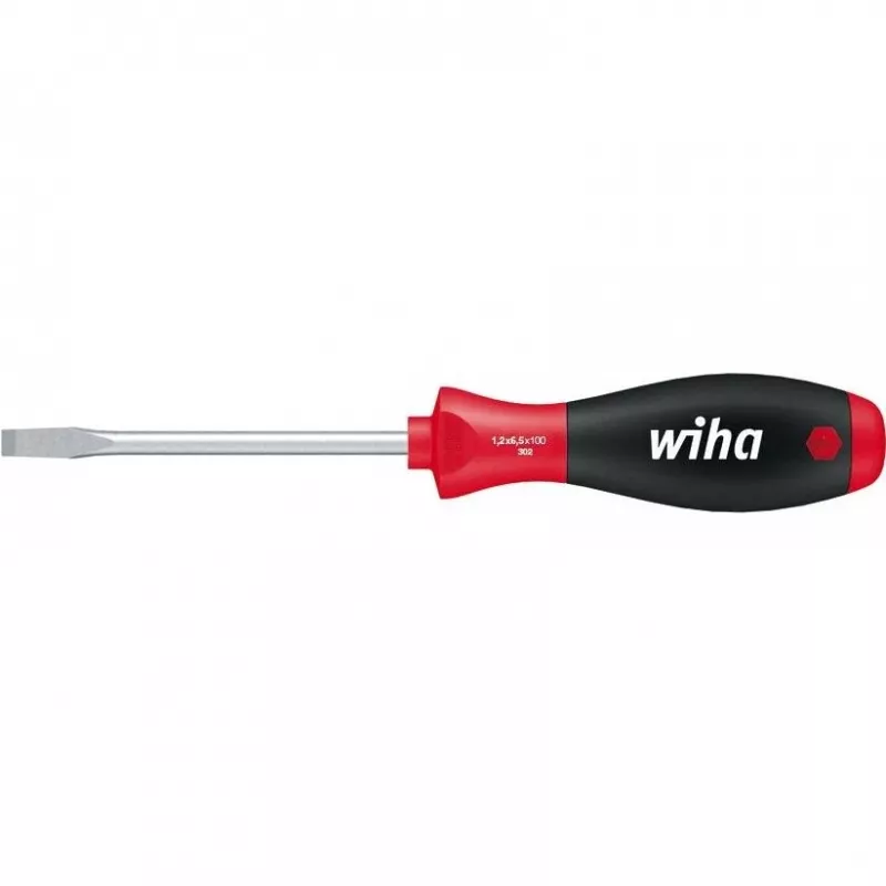 Wiha SoftFinish destornillador plano 6,5 mm de ancho de hoja, 150 mm de longitud de hoja, DIN ISO 2380 00703