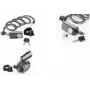 FISCHER candado de cable en espiral para bicicleta antracita con alarma y llave 85908:FISCHER