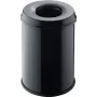 Helit H2515495 papelera de acero con tapa apagallamas, 15 litros, negra, redonda