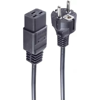SHIVERPEAKS Basic cable de alimentación Schuko a IEC C19, 3 m, 16 A, negro BS60015-S