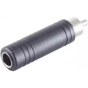ShiverPeaks adaptador de audio, conector macho RCA a conector hembra jack mono de 6,3 mm, metal, niquelado (BS57005)