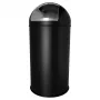 HELIT H2401495 Papelera redonda de acero negra de 50L con tapa basculante