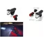 FISCHER Set de iluminación LED para bicicleta TWIN, luz frontal 50/25/15 lux, recargable por USB, homologado StVZO 50428