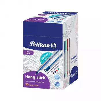 Pelikan Hang Stick Bolígrafo, transparente, varios colores de tinta, 1,0 mm, desechable 400197418