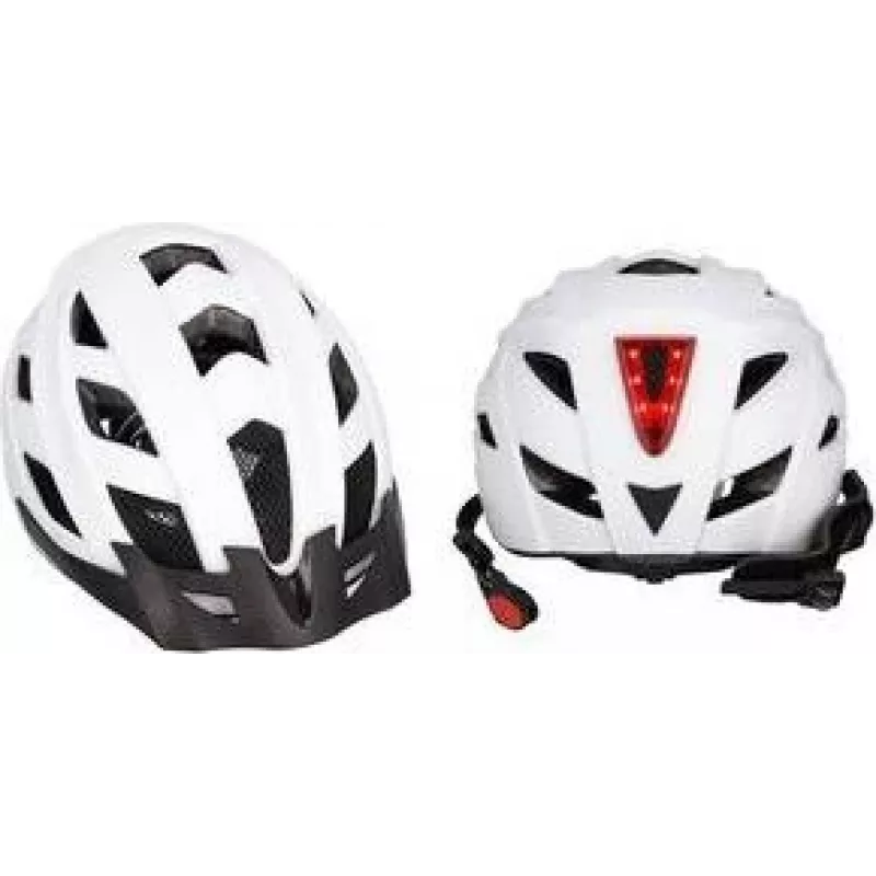 FISCHER Urban Plus Atlanta Casco de bicicleta S/M, carcasa de policarbonato con interior de EPS, luz trasera LED, red antipolvo, visera 720031