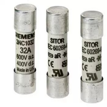 Siemens 3NC2263 Fusible cilíndrico 6A 500V AC 250V DC gG 10x38mm
