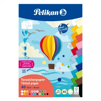 Pelikan Bloc de cartulina de colores DIN A5, 40 hojas, 120 g/m², 21 colores, encolado por la parte superior 300002259