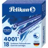 Pelikan 4001 GTP/18 Cartuchos de tinta azul real estándar de gran capacidad, pack de 18 300735