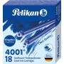 Pelikan 4001 GTP/18 Cartuchos de tinta azul real estándar de gran capacidad, pack de 18 300735