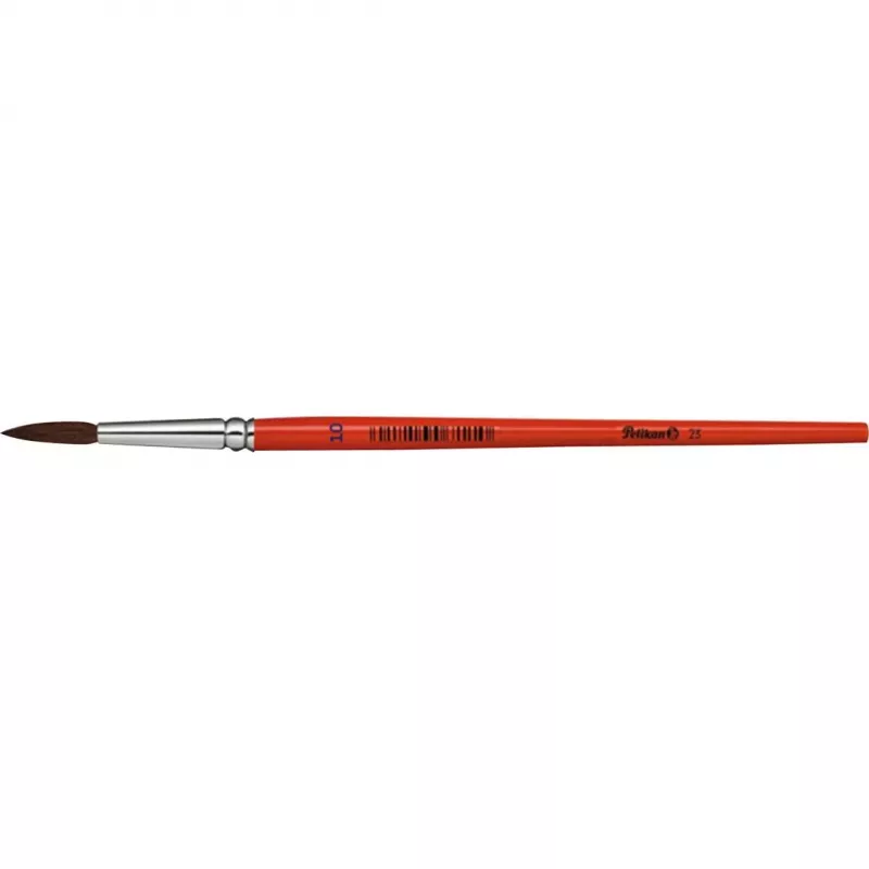 Pelikan Sorte 23 Pincel redondo tamaño 10, pelo de poni, mango de madera lacado naranja 711077