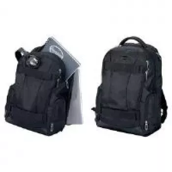 LIGHTPAK Fanactic Mochila para portátil de poliéster 20L con compartimento lateral acolchado con cremallera, espalda acolchada y correas acolchadas, varios bolsillos, negra 24603
