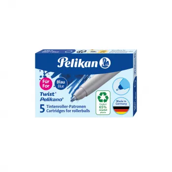Pelikan Eco Recambio de roller para Pelikano/Twist, azul real, 65% plástico reciclado, 1 ud. 300010004