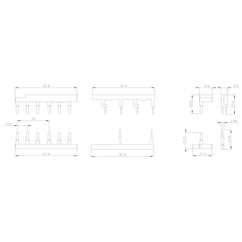 SIEMENS SIRIUS juego de cableado para contactores S0 e interruptores automáticos 3RA2923-2AA1