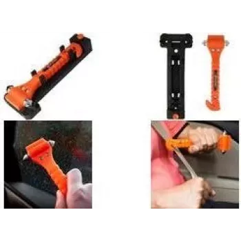 FIRST AID ONLY martillo de emergencia 2 en 1 con cortacinturones, naranja, pack de 2 (P-30001 00)