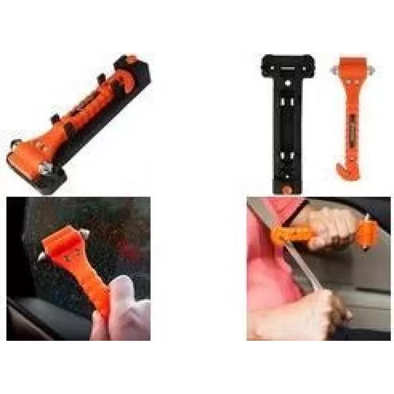 FIRST AID ONLY martillo de emergencia 2 en 1 con cortacinturones, naranja, pack de 2 (P-30001 00)