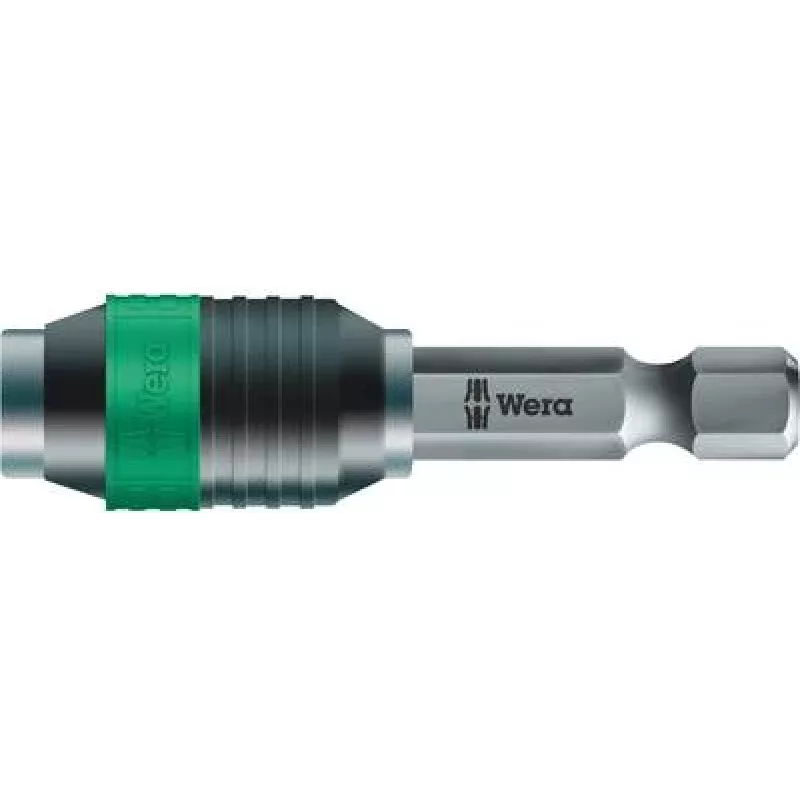 Wera 05052500001 portapuntas universal Rapidaptor, enganche hexagonal 1/4 pulgadas, cambio rápido, magnético, 50 mm
