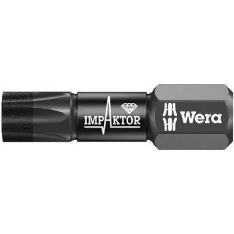 Wera Impaktor Torx T40 punta de destornillador hexagonal 1/4 pulgadas 25mm recubierta de diamante 05057627001