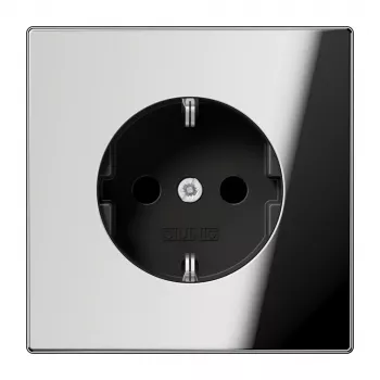 JUNG GCR1520KI toma de corriente Schuko, CEE 7/3, cromo, metal, empotrable, 16 A, 250 V