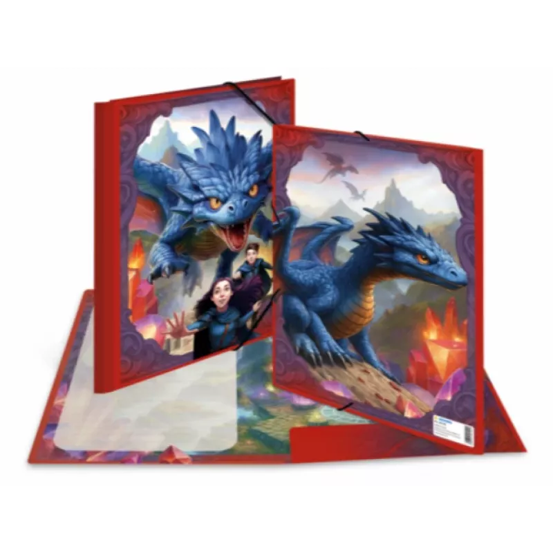 Carpeta de gomas HERMA Dragon A3, cartón con 3 solapas interiores 20143